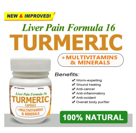 Liver Pain Formula 16 Turmeric Capsule+Multivitamins & Minerals